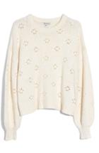Women's Madewell Floral Pointelle Pullover Sweater - Ivory