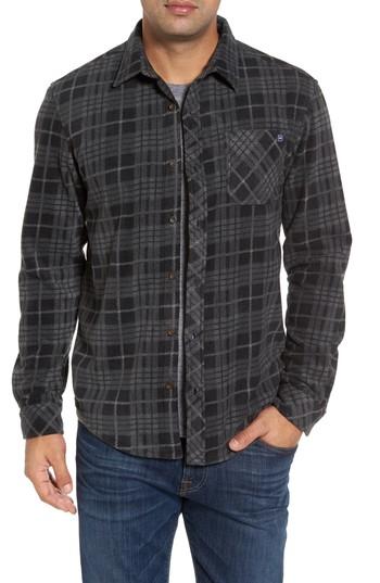 Men's Jack O'neill Breakers Regular Fit Plaid Fleece Shirt, Size - Black