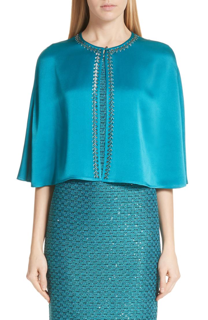 Women's St. John Evening Liquid Crepe Cape