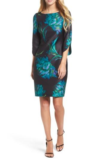 Women's Gabby Skye Floral Print Shift Dress - Blue