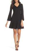Women's Kobi Halperin Devyn Embroidered Fit & Flare Dress - Black