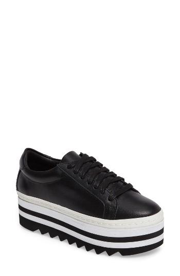 Women's Steve Madden Perry Lugged Platform Sneaker .5 M - Black