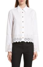 Women's Derek Lam 10 Crosby Embroidered Poplin Top - White
