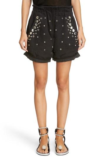 Women's Isabel Marant Grommet & Stud Shorts Us / 36 Fr - Black