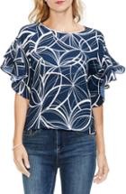 Women's Treasure & Bond Ruffle Bell Sleeve Shirt - Grey