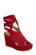 Women's Etienne Aigner Dominica Platform Wedge Sandal .5 M - Red