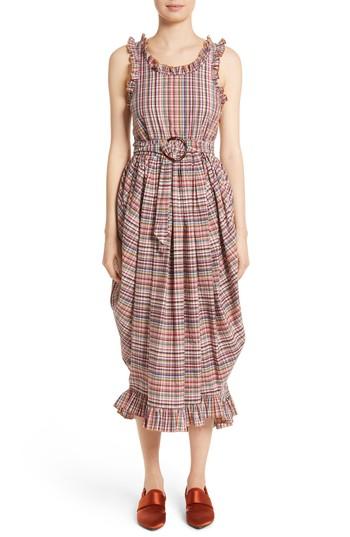 Women's Isa Arfen Ruffle Trim Billow Dress Us / 8 Uk - Red