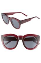 Women's Quay Australia If Only 50mm Round Sunglasses - Red/ Smoke