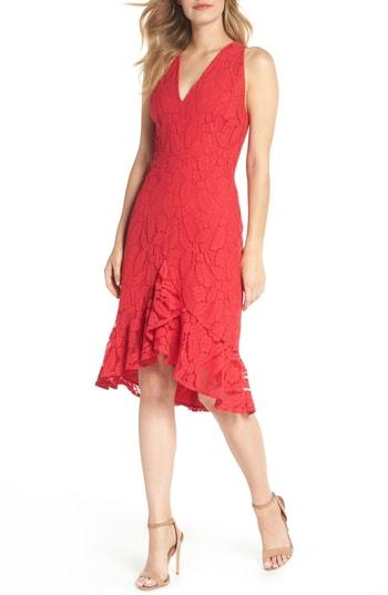 Women's Maggy London Lace High/low Dress - Red
