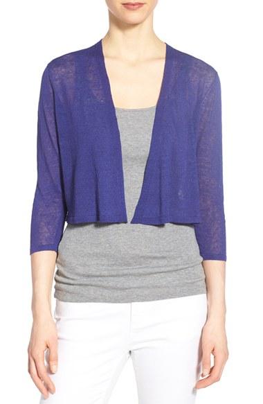 Women's Eileen Fisher Organic Linen Blend Crop Cardigan