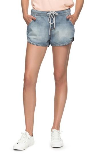 Women's Roxy Music Never Stop Denim Shorts - Blue