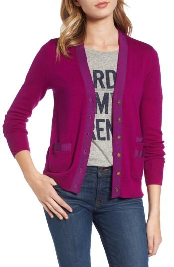 Women's J.crew 'harlow' Cardigan - Purple
