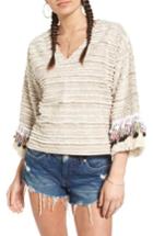Women's Moon River Fringe Trim Top