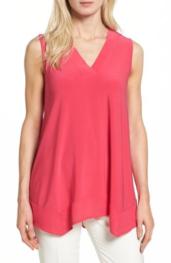 Women's Chaus Woven Hem A-line Top - Pink