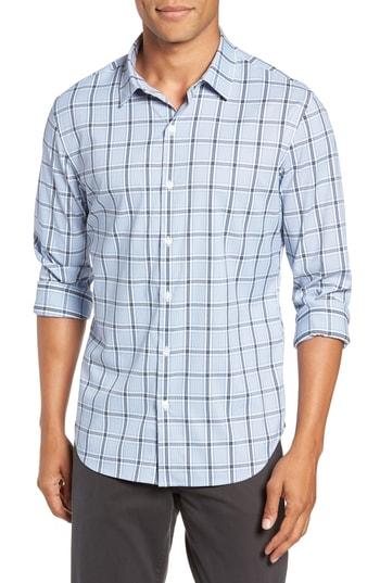 Men's Bonobos Slim Fit Check Performance Sport Shirt R - Grey