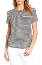 Women's Halogen Ruffle Trim Short Sleeve Tee - Black