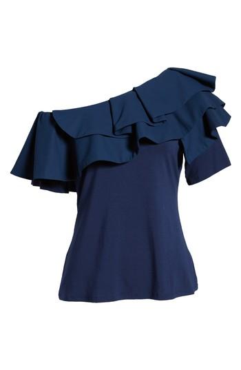 Women's Vince Camuto One-shoulder Ruffle Top - Blue