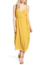 Women's Hinge Jacquard Wrap Dress, Size - Yellow