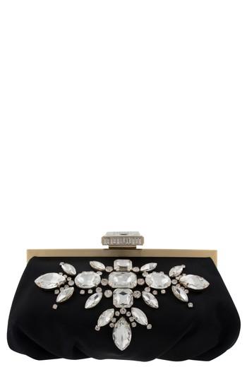 Badgley Mischka Glow Embellished Frame Clutch - Black