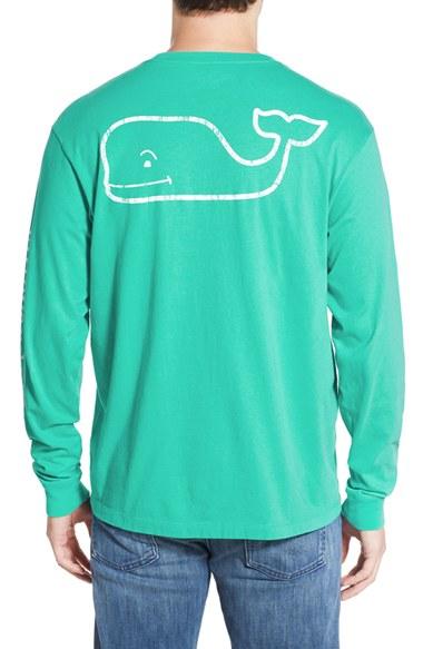 Men's Vineyard Vines Pocket Long Sleeve T-shirt, Size - Green