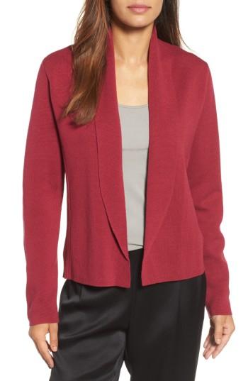 Women's Eileen Fisher Shawl Collar Jacket, Size - Red