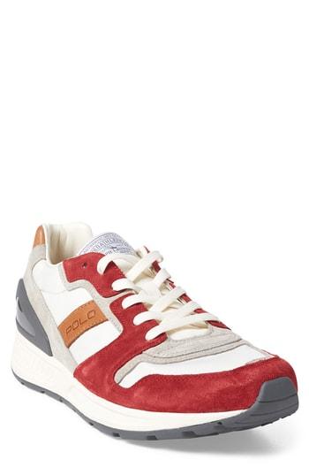 Men's Polo Ralph Lauren Train 100 Retro Sneaker D - Red