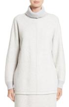 Women's Lafayette 148 New York Rib Knit Turtleneck Sweater, Size - Grey
