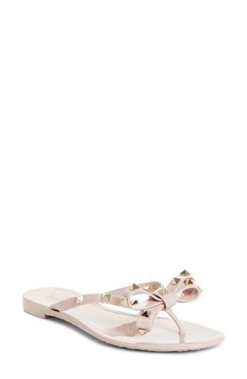 Women's Valentino Garavani 'rockstud' Flip Flop Us / 40eu - Pink