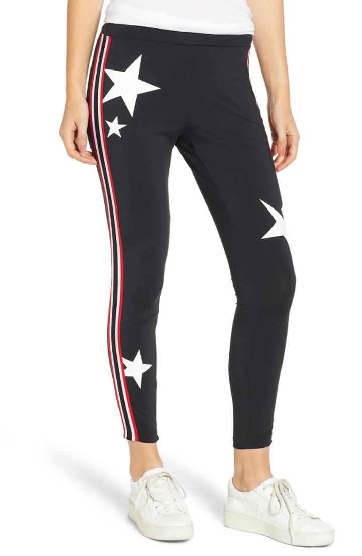 Women's Pam & Gela Star & Stripe Leggings, Size - Black