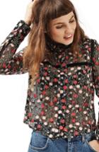 Women's Topshop Floral Embroidered Top