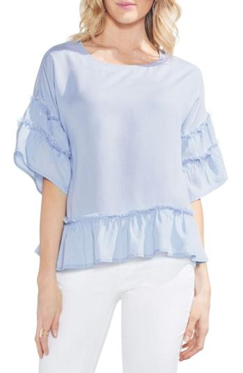 Women's Vince Camuto Tiered Ruffle Sleeve Blouse - Blue