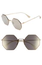 Women's Fendi 53mm Octagonal Polarized Metal Sunglasses -
