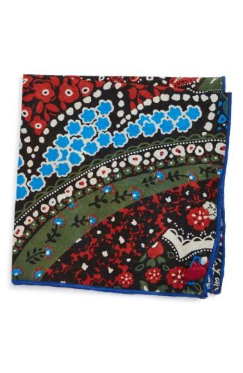 Men's Armstrong & Wilson Rose Garden Cotton Pocket Square, Size - Blue