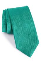 Men's Nordstrom Men's Shop Solid Silk Tie, Size - Green