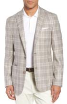 Men's Nordstrom Men's Shop Trim Fit Plaid Silk & Wool Sport Coat R - Brown