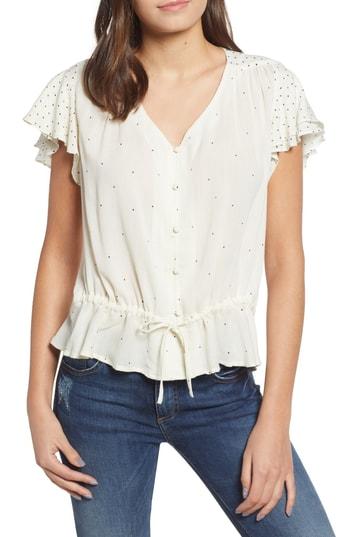 Women's Lucky Brand It Girl Flutter Sleeve Top - White