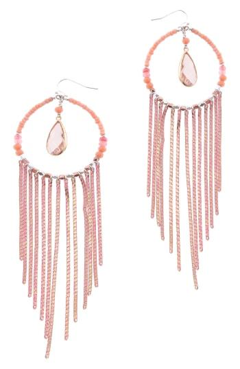 Women's Nakamol Design Round Chain Fringe Earrings