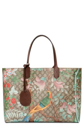 Gucci Tian Gg Supreme Large Canvas Tote - Beige