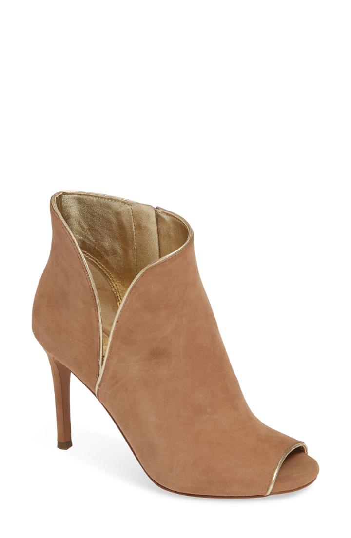 Women's Michael Michael Kors Harper Open Toe Bootie .5 M - Beige