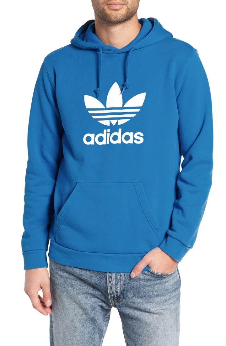 Men's Adidas Originals Trefoil Logo Pullover Hoodie, Size - Pink