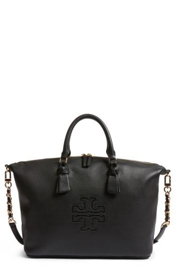 Tory Burch Harper Slouchy Leather Satchel - Black