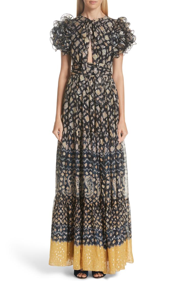 Women's Ulla Johnson Umbra Silk Blend Maxi Dress
