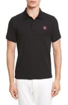 Men's Moncler Smile Logo Pique Polo, Size - Black
