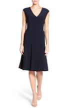 Women's Nic+zoe Matte Jersey Faux Wrap Fit & Flare Dress - Blue