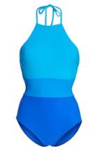 Women's Diane Von Furstenberg Halter One-piece Swimsuit - Blue