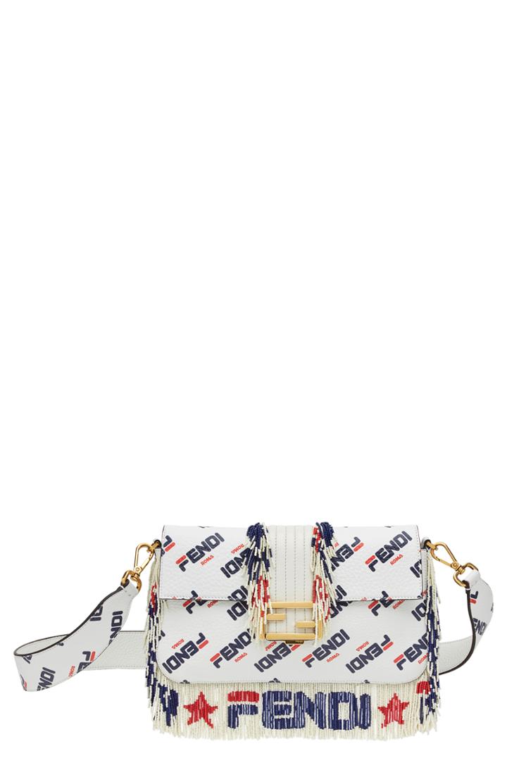 Fendi X Fila Mania Logo Print Baguette - White