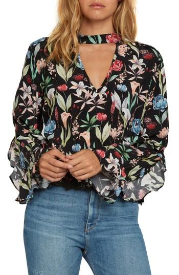 Women's Willow & Clay Print Blouse - Black