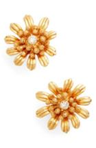 Women's Oscar De La Renta Gilded Floral Button Earrings