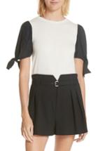 Women's Red Valentino Contrast Tie Sleeve Sweater - Beige