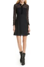 Women's Sandro Lace Overlay Mini Dress Us / 34 Fr - Blue